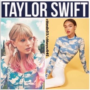 Reformation Bailey Top Cielo angel clouds print XS